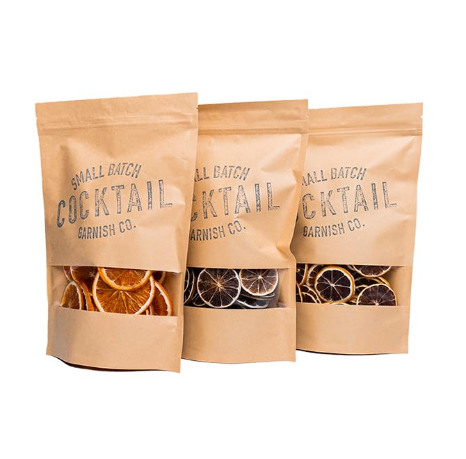 Cocktail Garnish Co. Dehydrated Orange, Lemon, Lime, 9oz, 136+ slices, (Pack of 3)