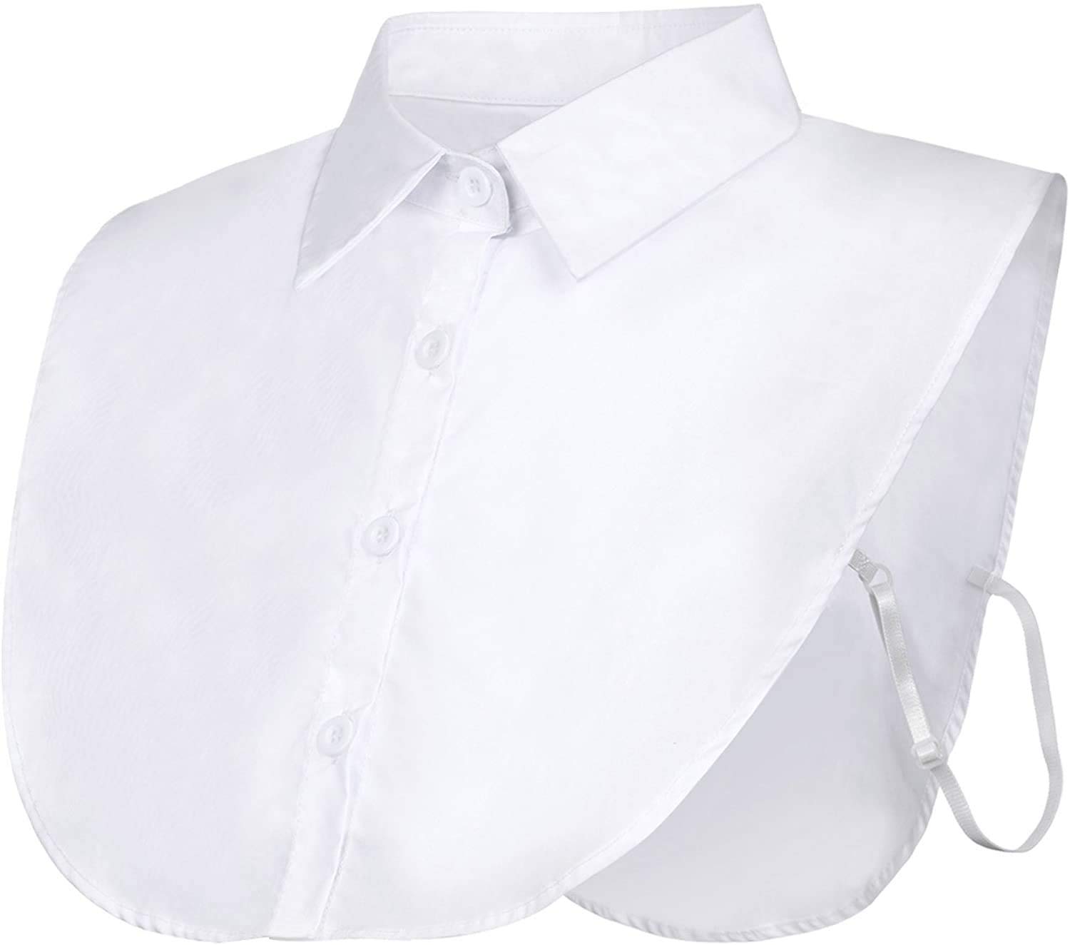 Fake Half Shirt Blouse 2 Pieces 3 Pieces Peterpan Collar Detachable Collar Tie Unisex Women Human, white, One size