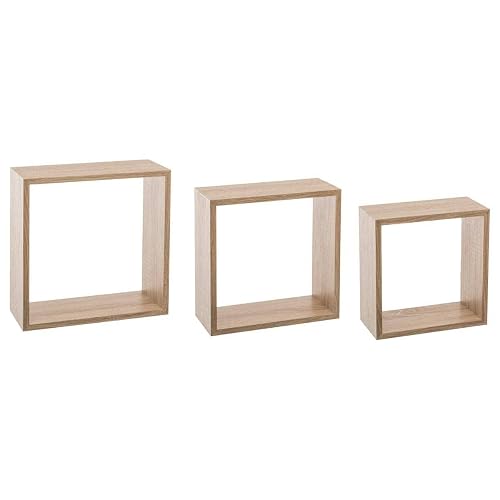 Five Lot DE 3 ETAGERES Murale Cube (L.24xP.12xH.24cm L.27xP.12xH.27cm L.30xP.12xH.30cm)