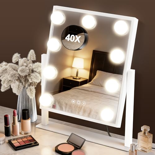 Espejo de Maquillaje Cuadrado con Luz y Control Táctil miniatura 1