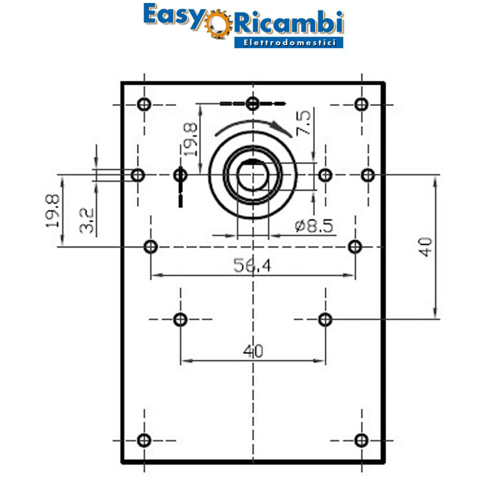 Easyricambi - Motoriduttore Stufa a Pellet Modello Kenta K9175160, Ricambio Motore per Carico Pellet Velocità 2,5 RPM, Albero Diametro 8,5mm, Pacco Lamellare 30mm, rotazione oraria, Alimentazione 220V