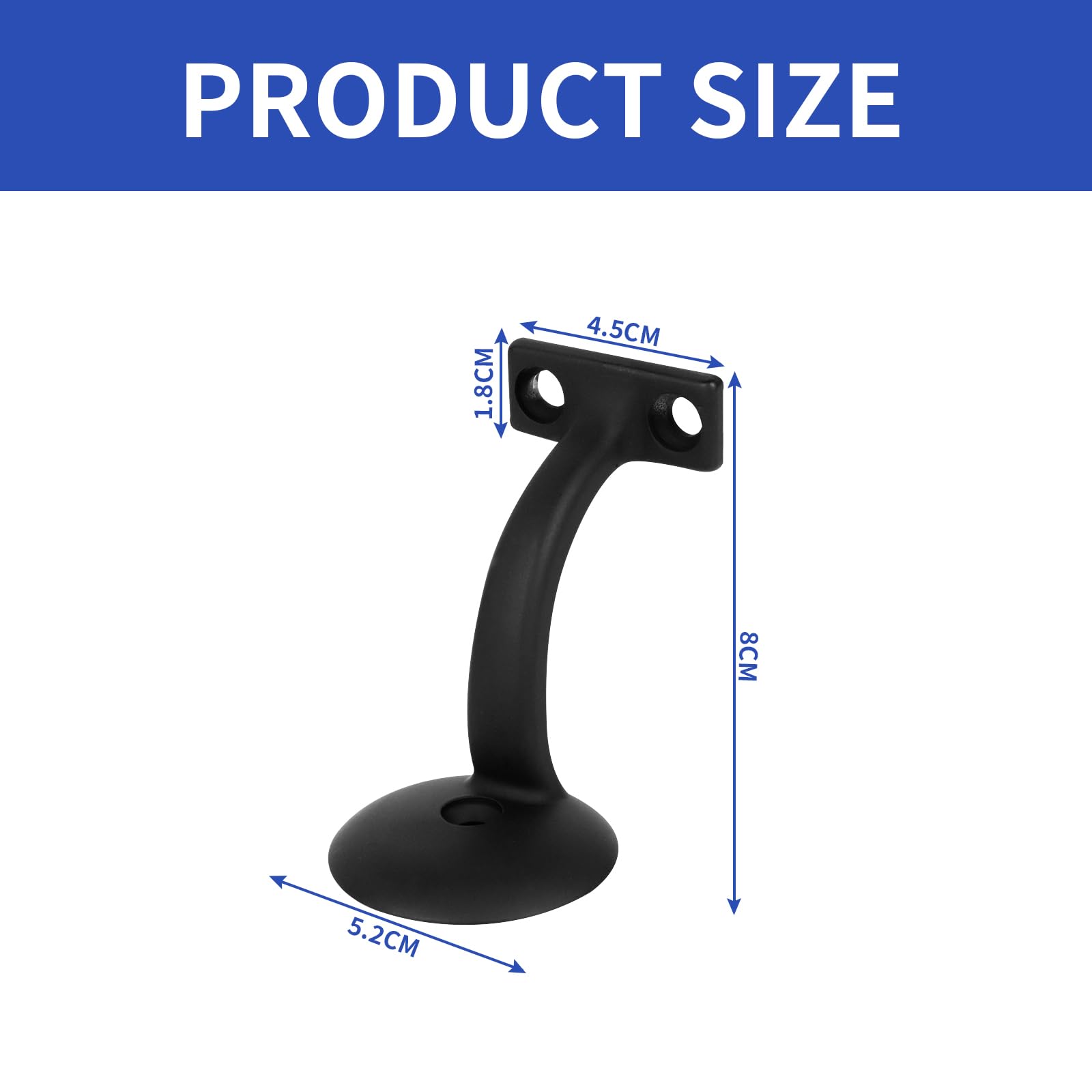 Handrail Holder, Handrail Bracket, Stainless Steel Handrail Support for Stair Railing Wood or Metal - Image 2