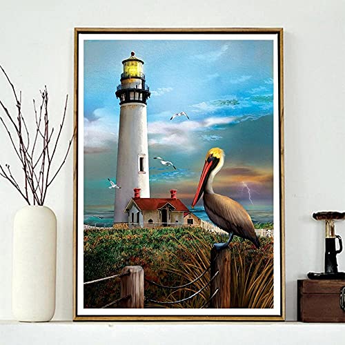 Kit Diamant Arts Craft Phare Anti-Stress Point De Croix XXL