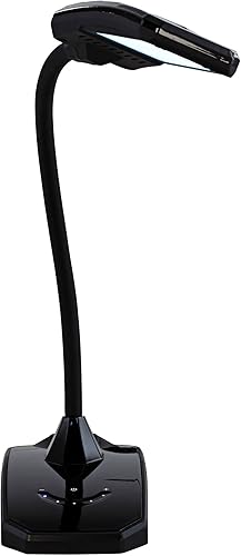 Miniatura 9 de 360 Lighting Ricky - Lámpara de mesa de escritorio minimalista moderna con puerto de carga USB, cuello de cisne LED, altura ajustable, 13.75