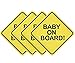 NITAUN 4 Pezzi Baby on Board Bimbo Adesivi Auto Bambino in Auto Adesivi Riflettenti Baby in Car Impermeabile Baby Attenzione Segnale per Macchina