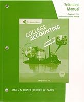 Solutions Manual: College Accounting, Chapters 1-15 053875088X Book Cover