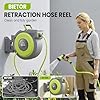 Bietor Avvolgitubo retrattile da giardino, montaggio a parete, avvolgitubo per acqua resistente, 40 m + 2 m, con ugello per tubo a 9 modelli, sistema di ritorno lento, blocco di qualsiasi lunghezza
