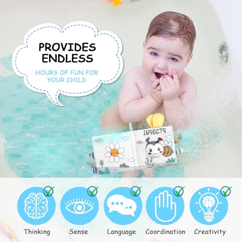 Image of HOTUT Soft Baby Book Toy - Newborn Crinkle Touch and Feel for 0-6 Months, 3D Toddler & Kids Toy, Gift for Boys & Girls (Bee)