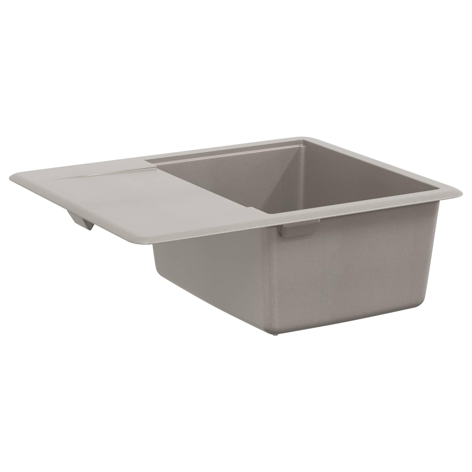 Fregadero (560 x 460 mm, 80% cuarzo y 20% resina, lavabo, para cocina, color gris