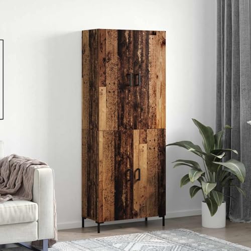 Armario con puertas y estantes de madera para almacenamiento vertical 3