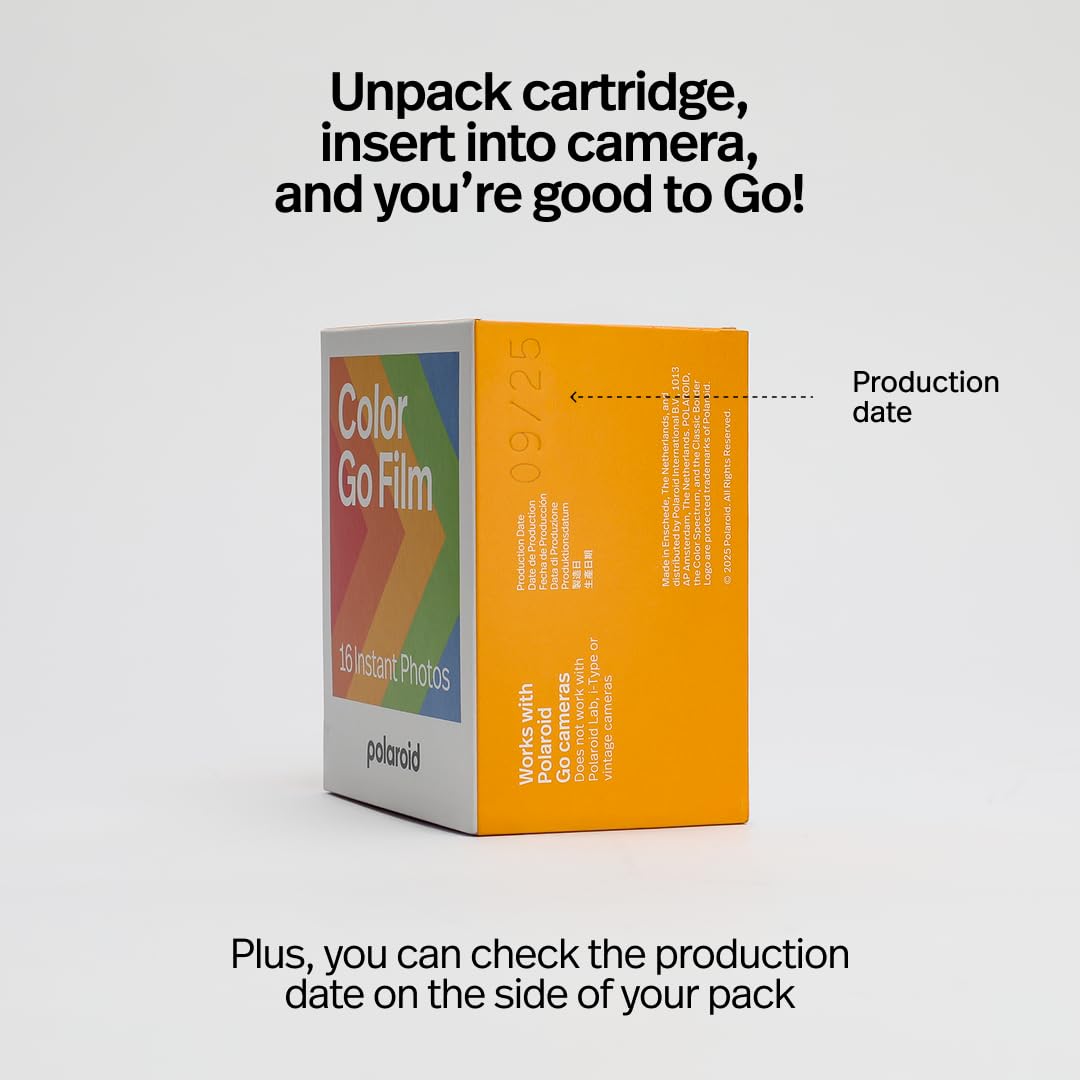 Amazon.com : Polaroid Go Color Film - Black Frame (16 Photos