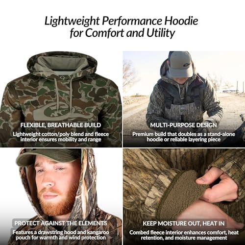 Image of Drake Waterfowl MST Performance Camouflage Hoodie, Double-Lined Hood, Cotton /Poly Blend, and Kangaroo Pouch for Comfort