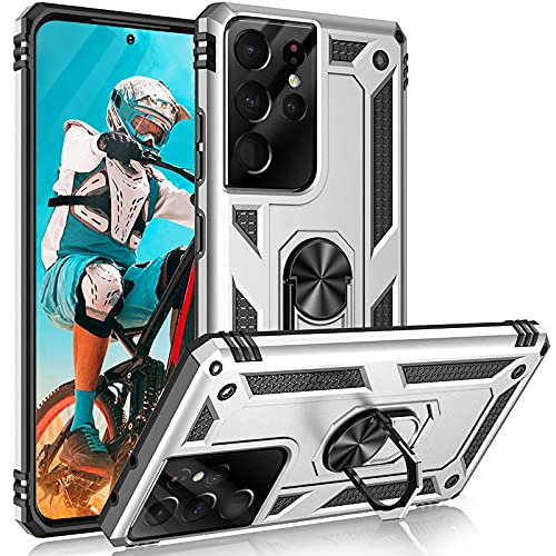 S21 Ultra Case Compatible with Samsung Galaxy S21 Ultra Case Military Grade Protective Cover with Ring Car Mount Kickstand Shockproof Cases for Samsung Galaxy S21 Ultra Phone Case 5G 6.8" 2021