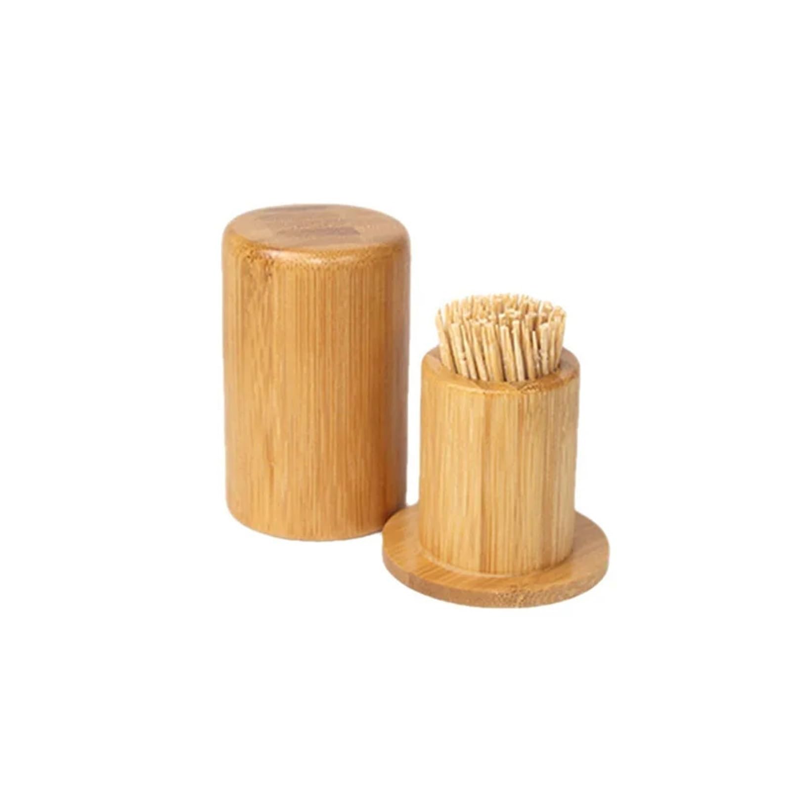 Gwyzax A Toothpick Holder Bamboo Toothpick Holder Dispenser Box 8-Pack Mini Wood Jar For Home Table
