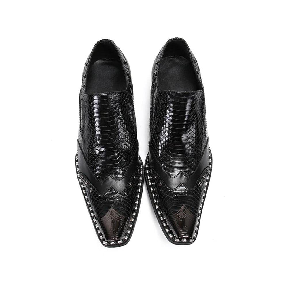 GRANCY メタルプレートレザーシューズ ブラック　44 GRANCY】Metal Plate Leather Shoes / メタルプレートレザー
