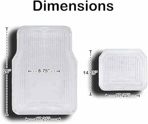 Miniatura 2 de Vaygway Alfombrillas universales para todo tipo de clima, 4 piezas para interior de automóvil, alfombra de plástico transparente de goma para