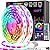 REEMEER Led Lights 100ft(2 Rolls of 50ft) Smart APP Control Music Sync Led Strip Lights RGB Color Changing Led Lights Strips with Remote Led Lights for Bedroom Kitchen and Party