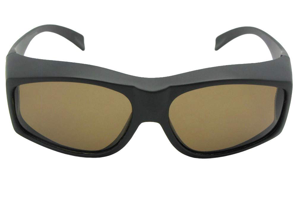 Extra Large Wrap Around Polarized Fit Over Sunglasses for Men UV Protection - Sunglasses Over Glasses Side Shields F19