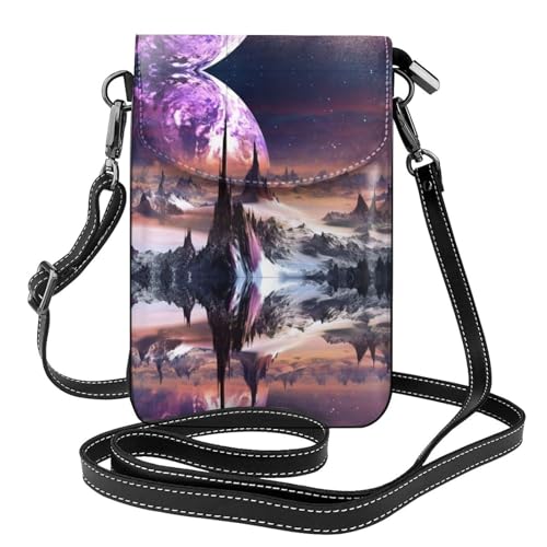 Porte-cartes et portefeuille en cuir Galaxy Stars Hills, petit sac multifonction