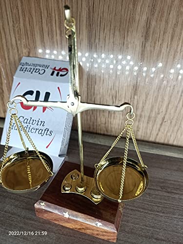 Báscula Decorativa Tradicional de Latón y Madera 20 cm miniatura 5