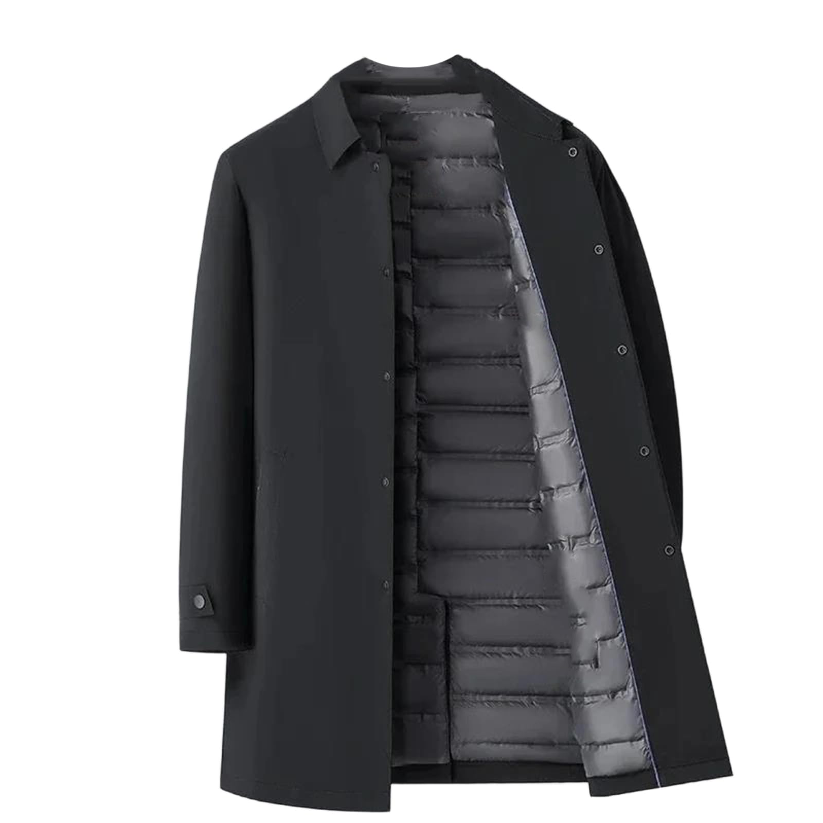 Parka décontractée chic et doudoune longue d'hiver chaude manteau trench-coat léger rembourré