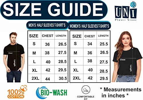 Image of Uniplanet Store Cotton Half Sleeve Couple Mix by Designs Black T-Shirt
