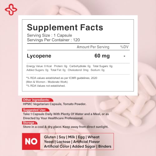 Image of Lycopene 60mg from Tomato Extract, 120 Veg Caps