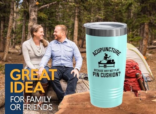 Teal Edition Viking Tumbler 20oz - Acupuncture because why - Chiropractors Physical Therapists Physician Assistants Naturopathic Physicians Massage Therapists.