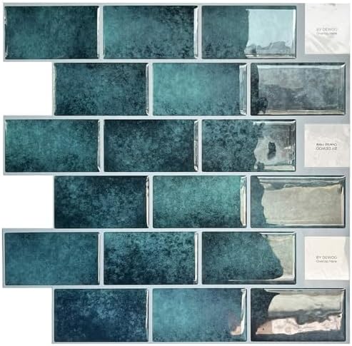 DEWOO Green Peel and Stick on Wall Tiles Self Adhesive Wall Tiles for ...