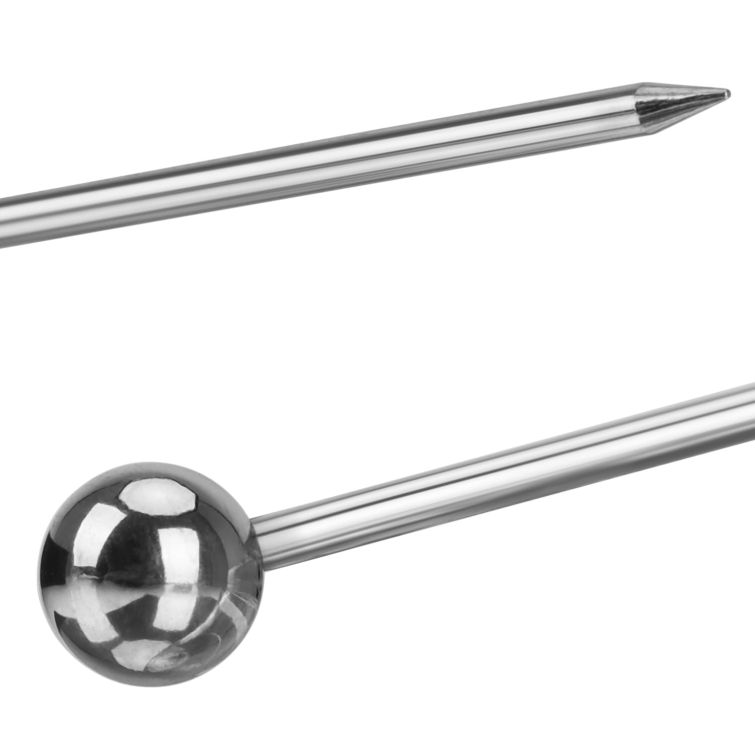 COM-FOUR® 20x brochetas de cóctel de acero inoxidable - brochetas para comer con los dedos, frutas, hamburguesas - recolector de fiestas reutilizable de 11 cm (20 piezas - 11cm)