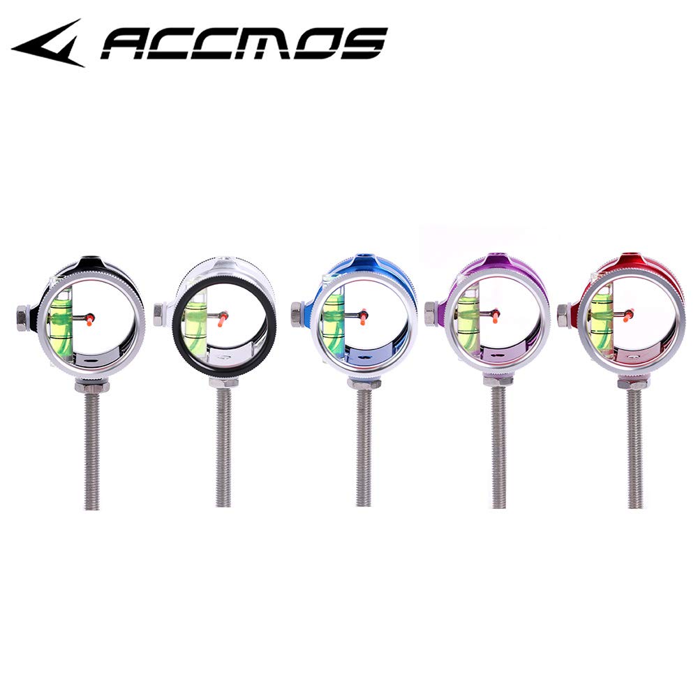 ACCMOS Tiro al Arco Mira de Arco Compuesto con 4X 6X 8X Sight Pin para Arco Compuesto Caza Disparo Aiming Arco Accesorio (purpler 6X)