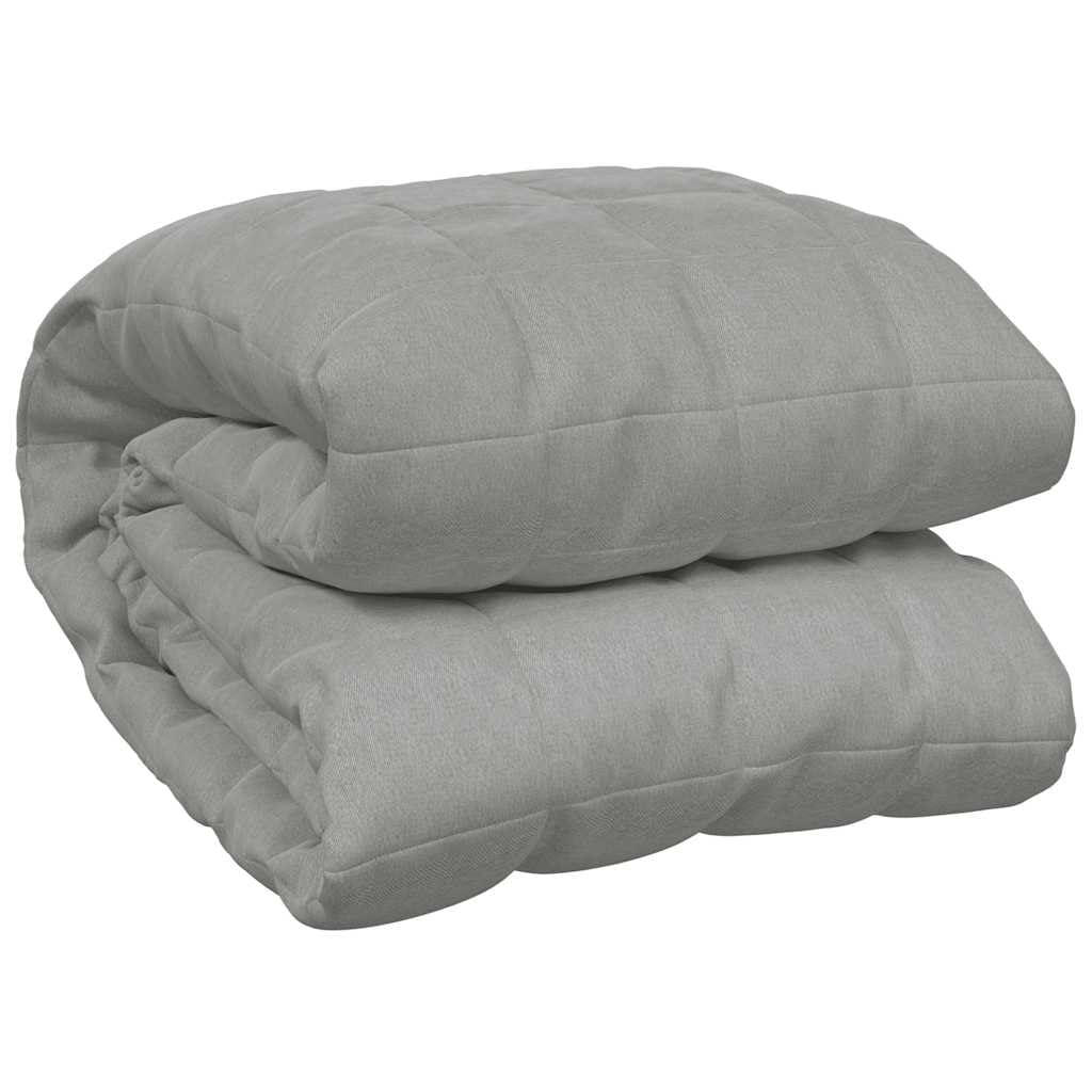 vidaXL Weighted Blanket Bedroom Bedding Calming Cotton Weighted Quilt Blanket for Anxiety Stress Relief Grey 120x180 cm 5 kg Fabric