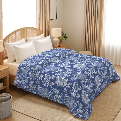 Image of MORADO Glace Cotton AC Comforter /Blanket /Quilt for Double Bed | Ultra Soft & Lightweight | All Season Reversible Comforter | Cozy Bedding for Home & Hotel | Size 90x100 Inches,Blue & Bale,Double