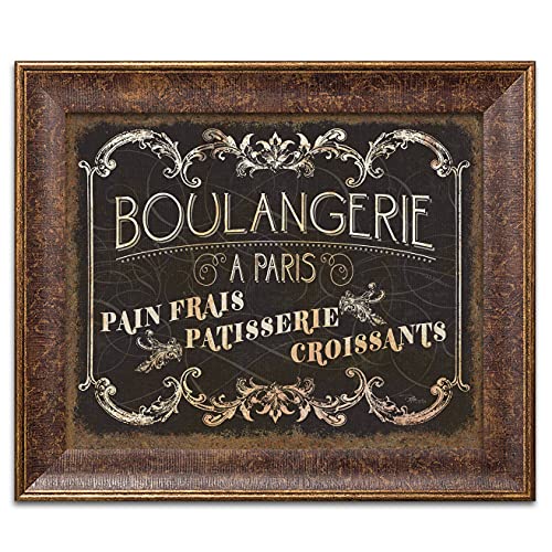 Gango Home Decor Parisian Sign French Boulangerie Croissants and Patisserie