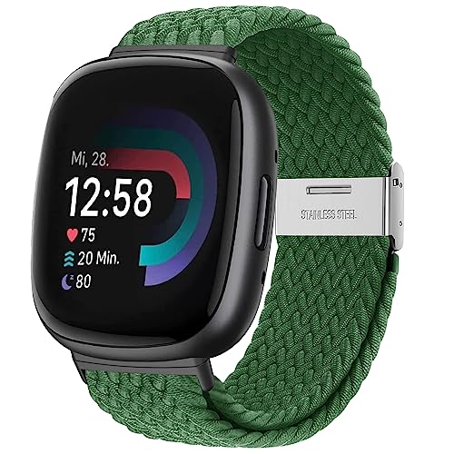 YASPARK Correa para Fitbit Versa 3/Fitbit Versa 4, Ajustable Trenzado de Nylon Elástico Deportiva Correa para Fitbit Versa 3, Fitbit Versa 4, Fitbit Sense 2, Fitbit Sense 2 51VokGbCKCL. SL500
