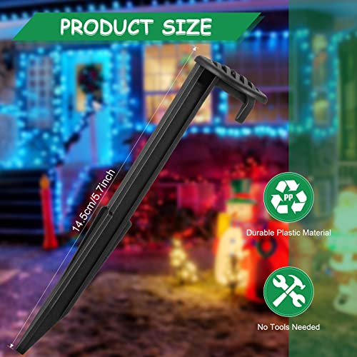 Yookeer 50 piezas Estacas para Inflables Conjunto de Estacas de Suelo de Plástico Resistente para Jardín miniatura 3