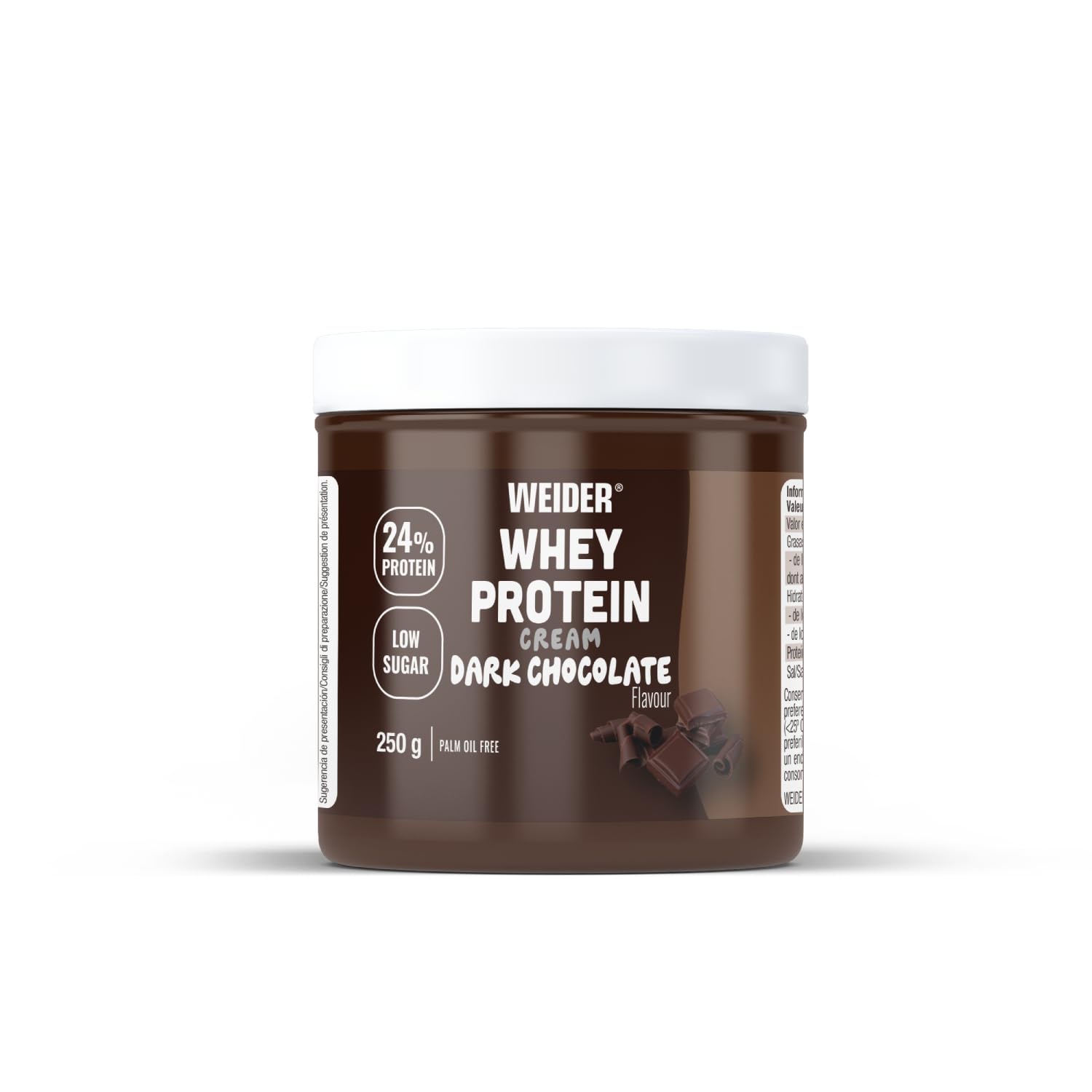Weider Whey Protein Cream (250g) Gusto Cioccolato Nero, Crema Proteica Spalmabile con 24% di Proteine, con Proteina di Siero del Latte, Senza Zuccheri Aggiunti, Senza Olio di Palma