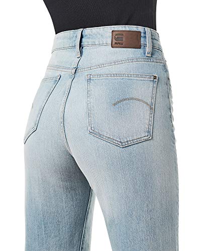 Miniatura 3 de G-Star Raw Tedie Ultra High Straight Ripped Edge Ankle Jeans, Vaqueros Para Mujer, Azul Vintage Glacial Blue D17177-C529-C004 , 26w 30l