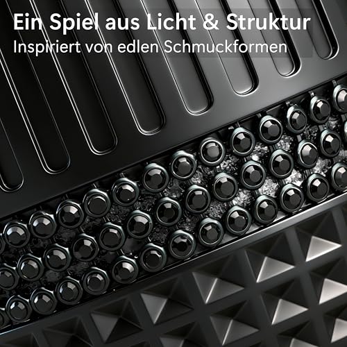 Seifenspender schwarz matt - Spülmittelspender küche und Bad für Design-Liebhaber - Pumpspender, geeignet für Flüssigseife oder Spülmittel - soap Dispenser mit Schmucksteinen 3