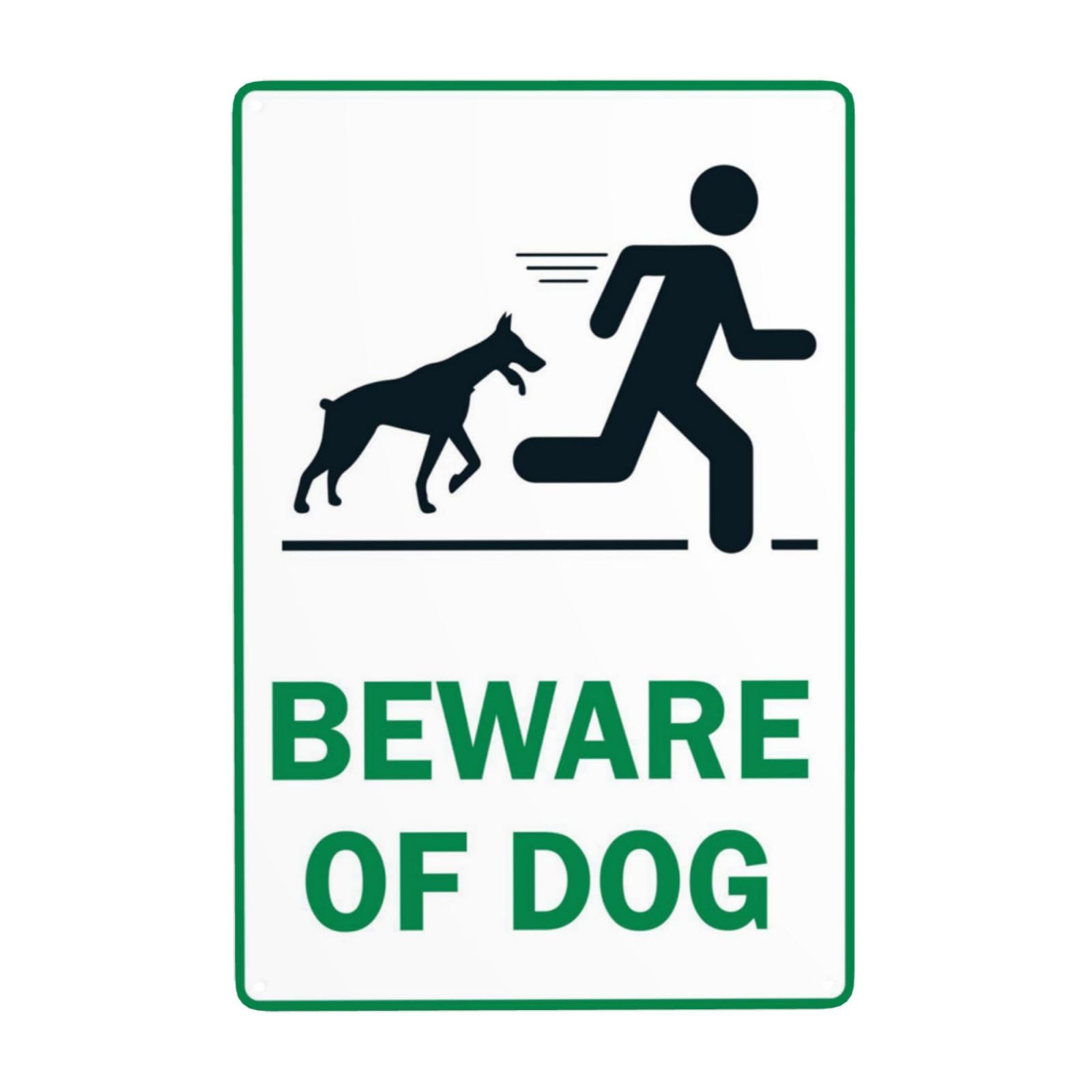 Classic Beware Of Dog Vintage Metal Safety Warning Sign 12x8 Inch