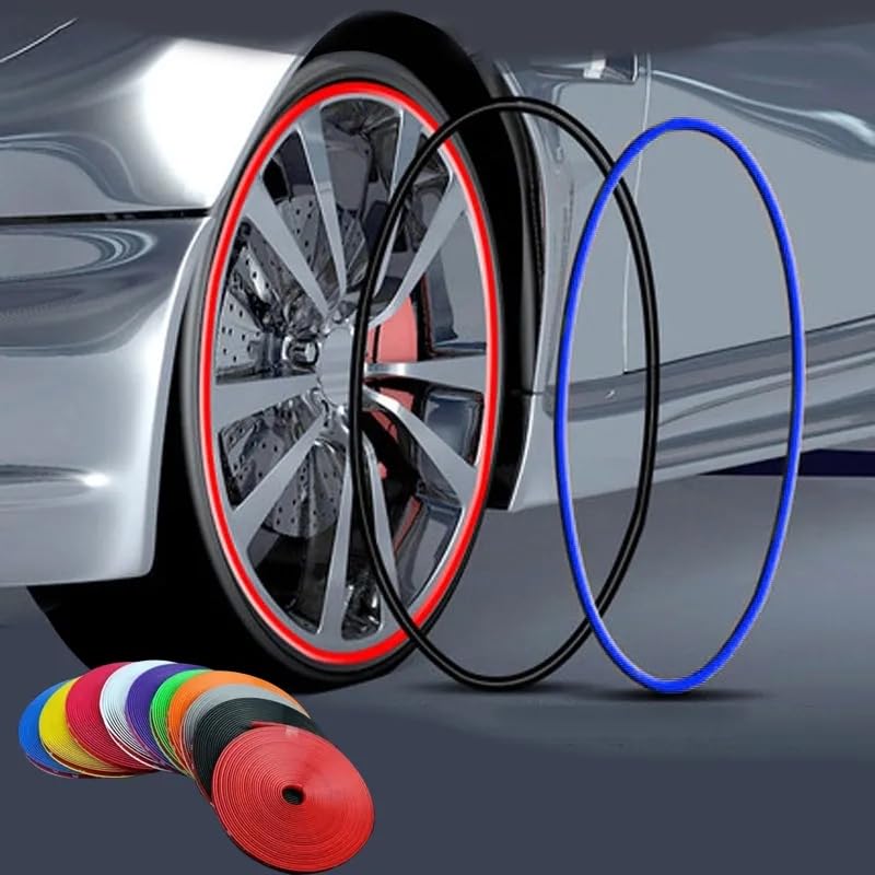 Bande de protection for jantes de voiture 4 m/8 m, autocollant mat brillant for jantes de voiture(8m Blue)