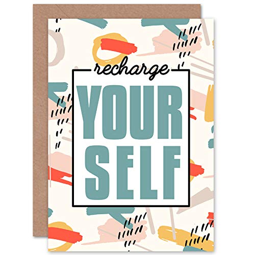 Artery8 - Greeting Card - Funky Affirmation Recharge Yourself