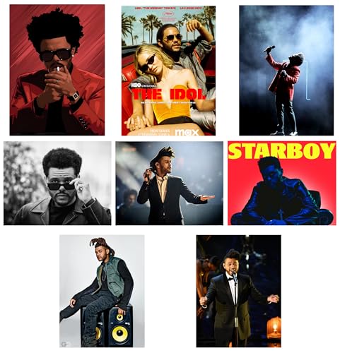 Image of Paper The Weeknd Poster Set Of 8 A4 12X8 Inch - Music Posters For Wall - Music Album Posters - Music Wall Sticker - Music Related Gifts - Wall Collage Kit Pinterest Aesthetics - Music Wall Decor