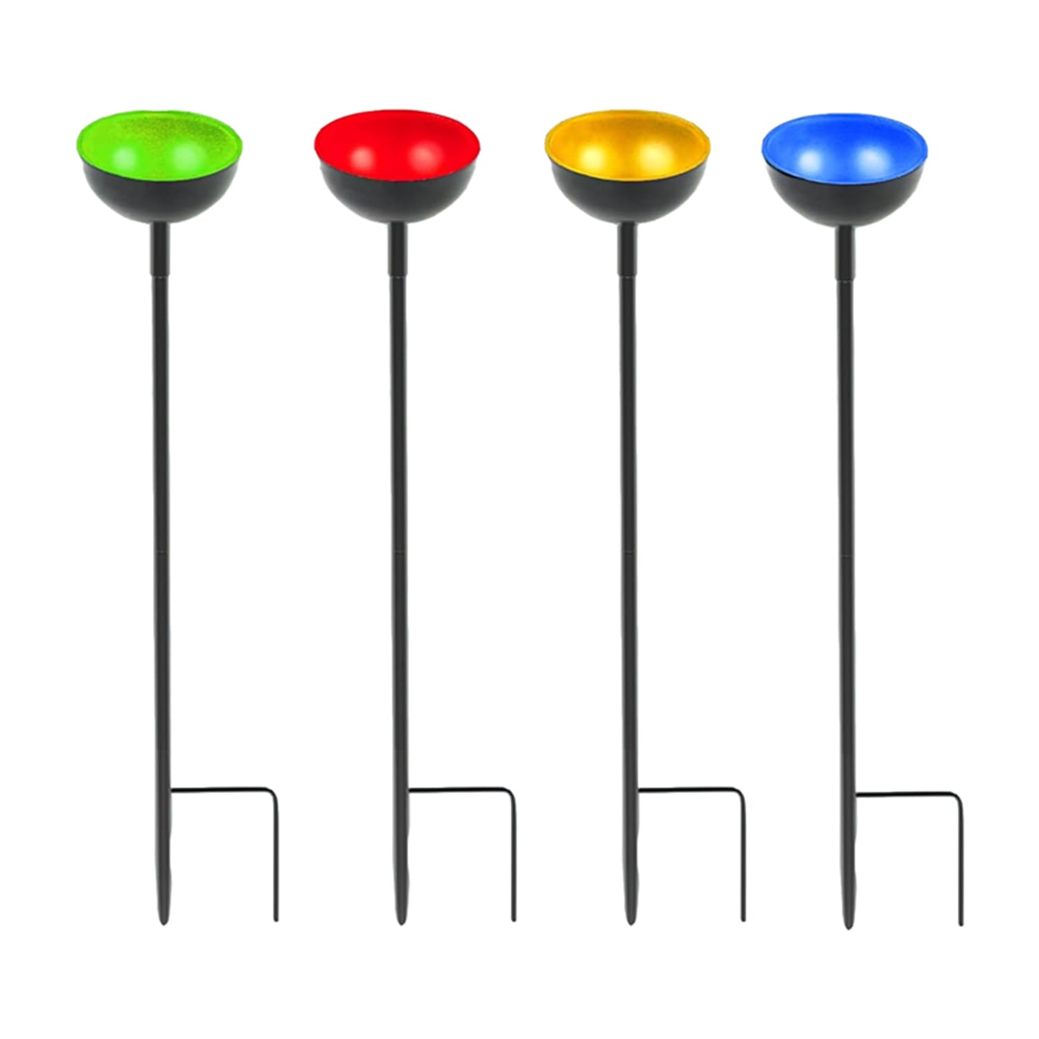 ANIROY Bee Water Feeder Stations, Metal Bee Butterfly Cups with Detachable Stakes, Bee Watering Station for Home Yard Gaden Decorations, Beekeeping Supplies (Red+Green+Blue+Yellow)
