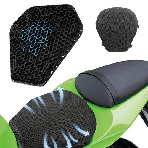 KOOGEN バイクシートクッション ゲルクッション 長時間乗り 尻痛み解消 人間工学 座り心地快適 通気性 衝撃吸収 オートバイ ゲルシート 腰痛対策 取り付け簡単 サドル用 カバー (前席用)