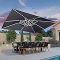 PURPLE LEAF 10' X 13' Patio Umbrella Outdoor Rectangle Umbrella Large Cantilever Umbrella Windproof Offset Heavy Duty Sun for Garden Deck Pool Patio, Grey