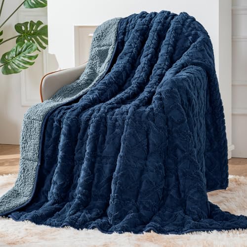 Sherpa Fleece Adult Weighted Blanket Great for Sleep, 15 lbs