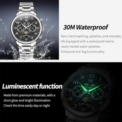 Image of OLEVS Watches for Men Automatic Mechanical Self Winding Watch Business Dress Wrist Watch