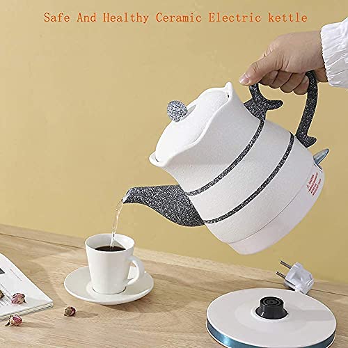 Elektrischer Wasserkocher Elektrischer Heißwasser-Teekessel,Elektrische Keramik Weißer Wasserkocher Teekanne,Kabellos… – Bild 3
