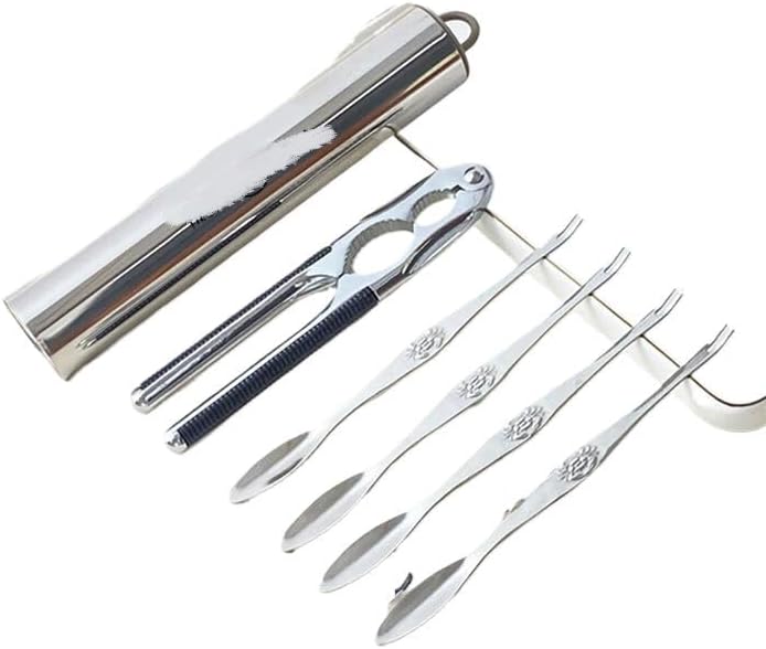 304不锈钢蟹三件套家用大闸蟹剪刀钳夹蟹八件神器吃螃蟹 Seafood Tools Set includes 专用工具 Household Cleaning，Kitchen Storage Essentials